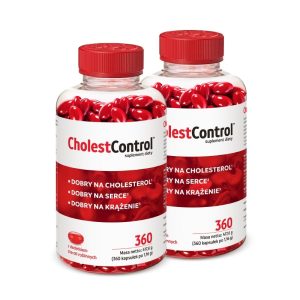 CholestControl to suplement diety wspierający zdrowy poziom cholesterolu oraz funkcje serca i krążenia, dostępny w formie kapsułek.