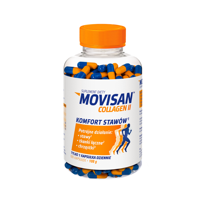 Butelka Movisan Collagen II 180 kapsułek