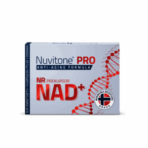 Nuvitone PRO to suplement diety zawierający NR, który działa jako prekursor NAD+ i wspomaga procesy anti-aging.