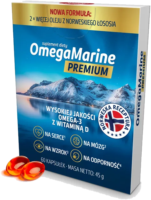 Opakowanie OmegaMarine Premium z 60 kapsułkami
